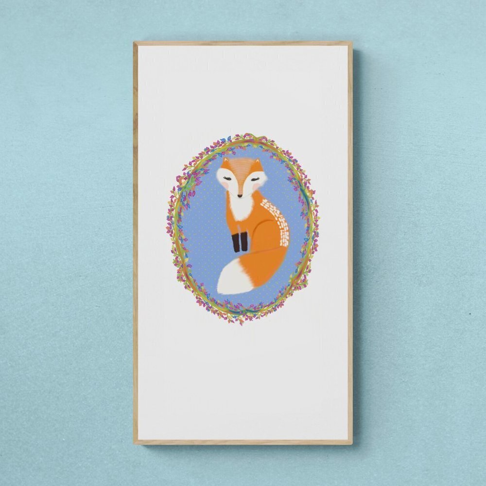 Cute Fox | Kids Art | Modern Wall Art Decor | Minimalist Digital Prints